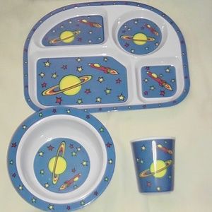 Vintage Rare Celestial 3 Pc Platter Bowl Cup Set